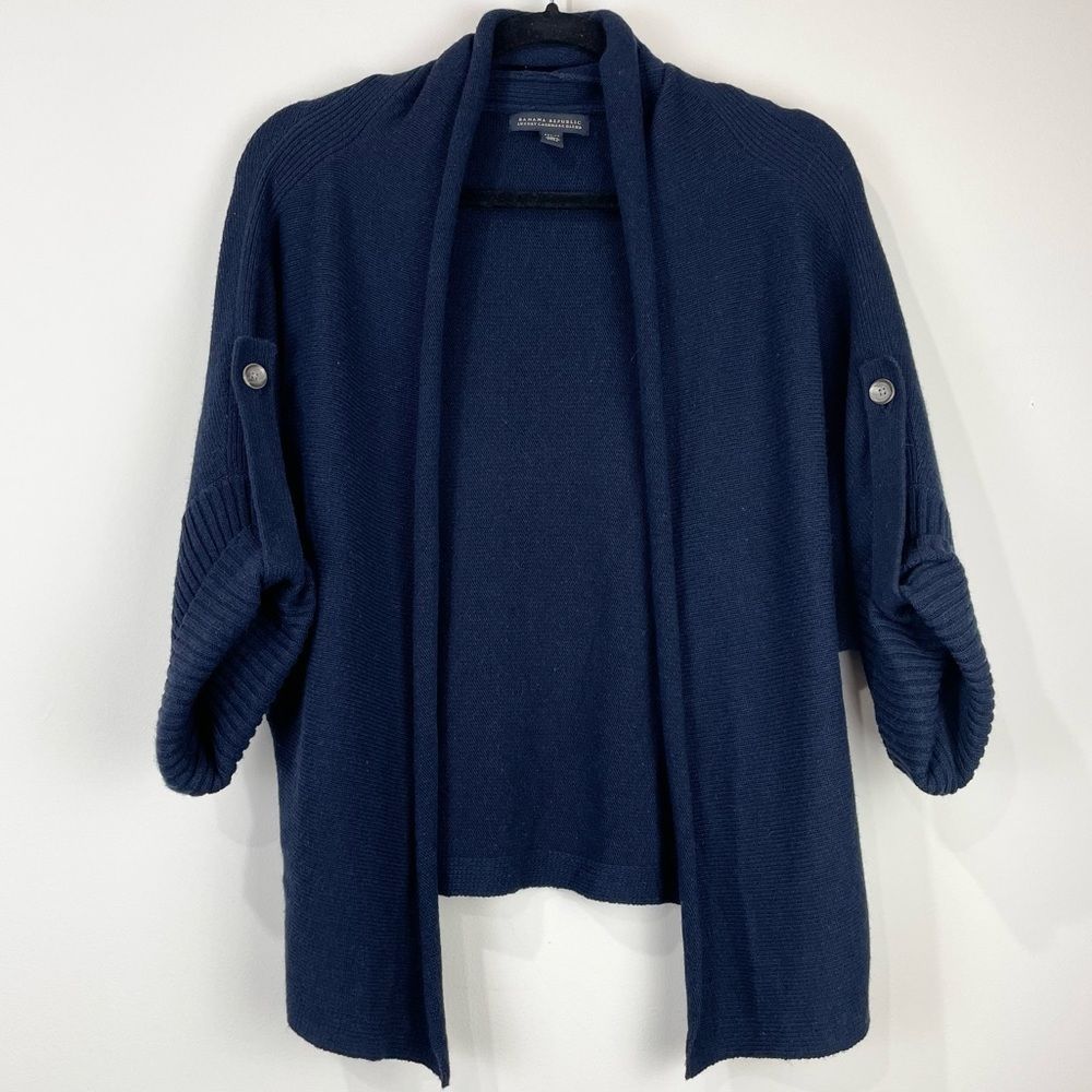 Banana Republic Open Cardigan Dolman Sleeve Luxury Cashmere Blend Sz L Petite